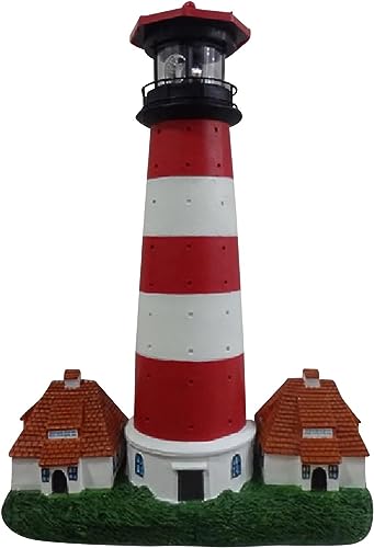 Luna24 Solarleuchte Leuchtturm rot Westerhever, Gartenleuchte, Solarleuchte, mit Dämmerungssensor, gigantische 40 cm hoch, wunderschöne Gartendeko. von Luna24