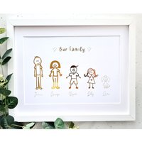 Personalisierter Familienfoliendruck - Handgemachter Druck Home Gift von LunaByCaitlin