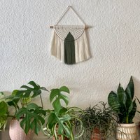 Makramee Boho Wandbehang - Handgemachtes Kleines Grünes Makramee, Wanddekor, Büro, Wohnzimmer, Schlafzimmer, Kinderzimmer, Flur, Eingangsbereichdekor von LunaCraftsOnline