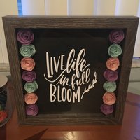 Lebe Das Leben in Voller Blüte - Flower Shadowbox Wandschild Dekor Frühlingsdeko Modern von LunaCreationsShop7