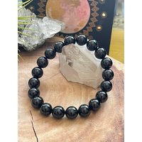 Echte Schwarze Turmalin Perlenarmbänder, Perlenarmbänder von LunaKaiCrystals