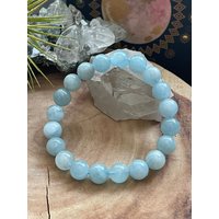 Echtes Aquamarin Perlenarmband, Perlenarmband von LunaKaiCrystals