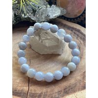 Echtes Blaues Spitzen Achat Perlenarmband, Perlenarmband von LunaKaiCrystals