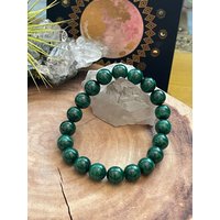 Echtes Kongo Malachit Perlenarmband, Perlenarmband von LunaKaiCrystals