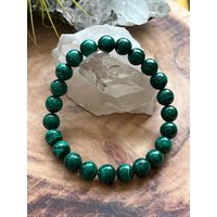 Natürliche 8mm Malachit Perlen Armbänder, Chakra Heilung, Perlenarmbänder von LunaKaiCrystals