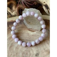 Natürliche Madagaskar Kunzit Bead Armbänder, Chakra Heilung, Perlenarmbänder von LunaKaiCrystals