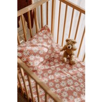 Bio-Baumwolle Spannbettlaken, Twin-Size-Bettlaken, Bettlaken, Babybettwäsche, Margeritenbettwäsche, Kinderbett, Babygeschenk von LunaKidsCollection
