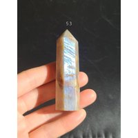 Blauer Mondstein Turm, Neubeginn Punkt, Kristall Für Weibliche Energie, Solar Plexus Chakra, Entspannung von LunaSkyCrystals