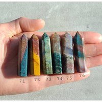 Ozean-Jaspis-Minipunkte, Rosa Ozean-Jaspis-Punkt, Pastellfarbener Ozean-Jaspis, Beruhigender Kristall, Heilendes Herzchakra, Blaugrüner Ozean-Jaspis von LunaSkyCrystals