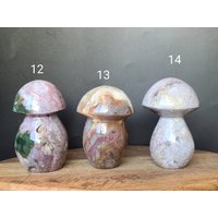 Ozean Jaspis Pilz, Pastell Rosa Jaspis, Lavendel Beruhigender Kristall, Heilendes Herz Chakra, Bunter von LunaSkyCrystals