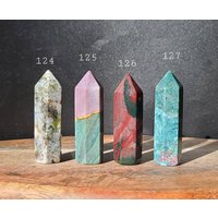 Ozean Jaspis Turm, Pastell Rosa Punkt, Türkis Jaspis, Beruhigender Kristall, Heilendes Herz Chakra, Lavendel von LunaSkyCrystals