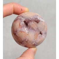 Rosa Amethyst Blumen Achat Druzy Kugel, Kirschblüten Achat, Rosa Beruhigender Kristall, Heilendes Herzchakra von LunaSkyCrystals