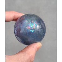 Türkis Fluorit Kugel, Himmelblau Reinigender Kristall, Regenbogen Fluorit, Energetisierender Heilender von LunaSkyCrystals