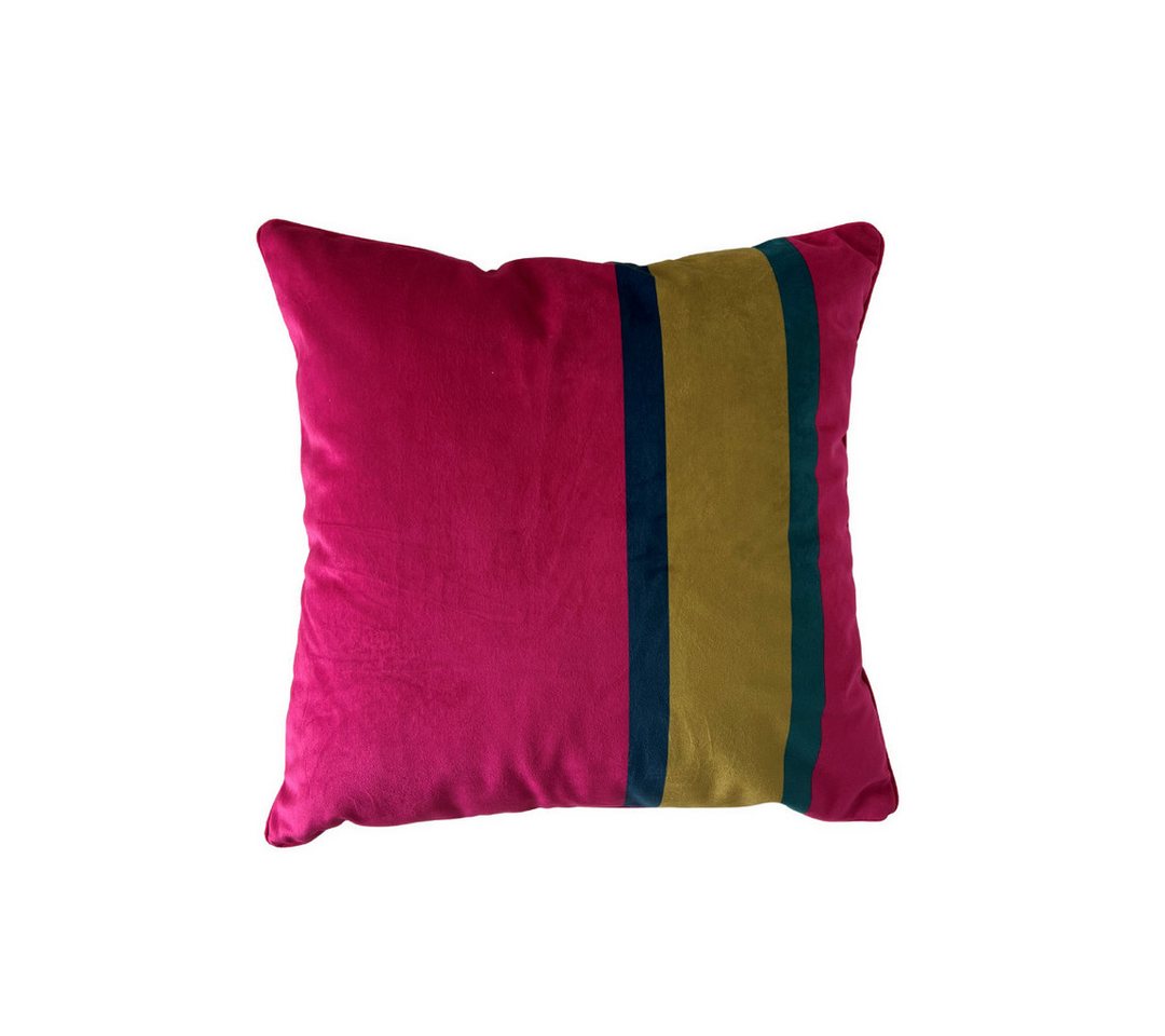 LunaVia Dekokissen Kissenhülle ELISA Stripes, 50 x 50, Made in Europe, verdeckter Reißverschluss, hochwertige Pink-Keder LunaVia Dekokissen Kissenhülle ELISA Stripes, 50 x 50, Made in Europe, verdeckter Reißverschluss, hochwertige Pink-Keder von LunaVia