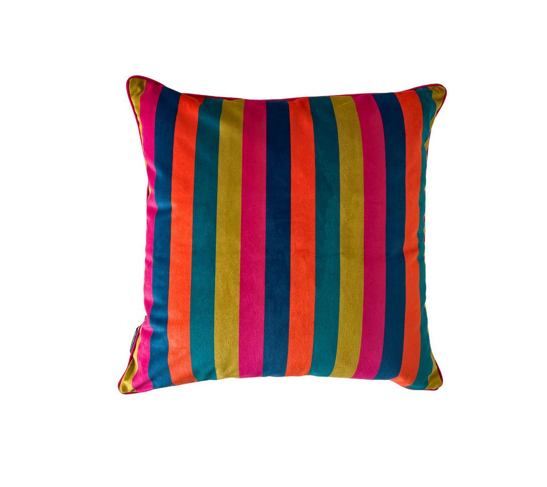 LunaVia Dekokissen Kissenhülle ELISA Stripes, 50 x 50, Made in Europe, verdeckter Reißverschluss, hochwertige Pink-Keder LunaVia Dekokissen Kissenhülle ELISA Stripes, 50 x 50, Made in Europe, verdeckter Reißverschluss, hochwertige Pink-Keder von LunaVia