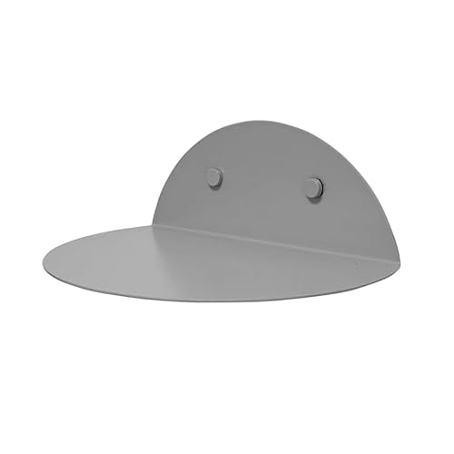 LunaVia Wandregal Tom, Halbrund, Regal aus Metall in modernem Design, Made in Europe (Grau, 60 x 8 x 15 cm) von LunaVia