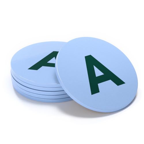 Untersetzer Letters, A-Y, Hochwertige Keramik (A Himmelblau-Flaschengrün) von LunaVia