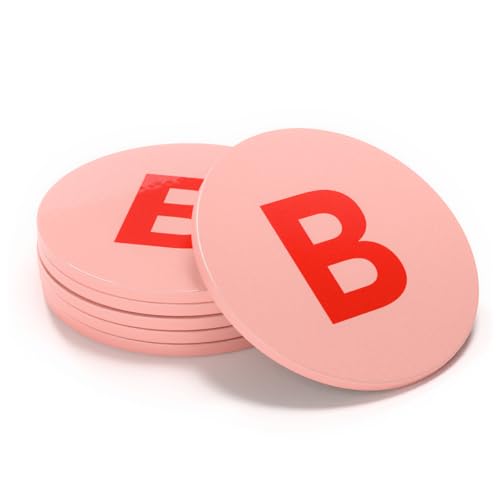 Untersetzer Letters, A-Y, Hochwertige Keramik (B Apricot-Korallrot) von LunaVia