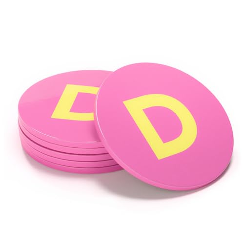 Untersetzer Letters, A-Y, Hochwertige Keramik (D Altrosa-Gelb) von LunaVia