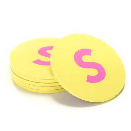 Untersetzer Letters, A-Y, Hochwertige Keramik (S Gelb-Altrosa) von LunaVia