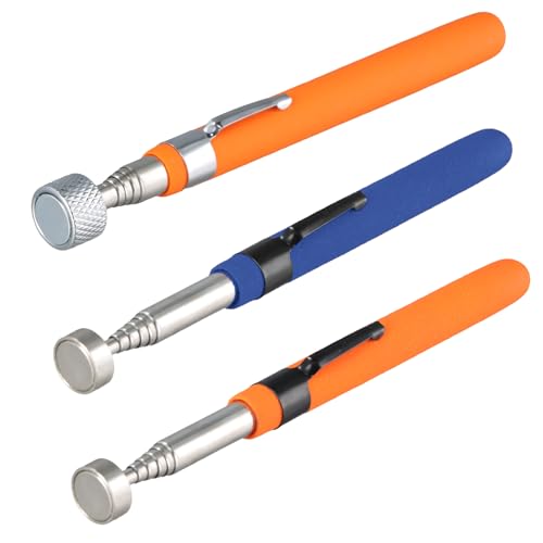 3 Stück Magnet Pick Up Tool, Ausziehbar Magnetheber Edelstahl Magnet,Werkzeug Telescopic Magnetic Pick Up Tool für Reparaturen Montagen Täglichen Gebrauch (8LB 8LB 10LB) von Lunaanda