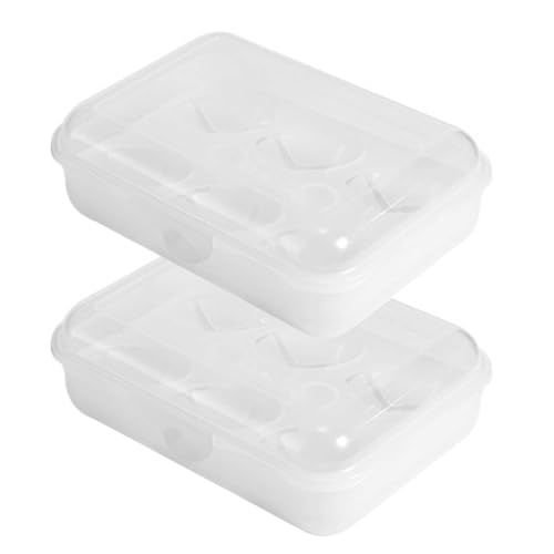 Lunaanda 2 Stück Eierbox, Eierbehälter Plastik Eier Aufbewahrungsbox Tragbare Eier Transportbox Eierhalter Behälter Eierdose mit Deckel für Camping Picknick Reise Kühlschrank im Freien (6 Gitter) von Lunaanda