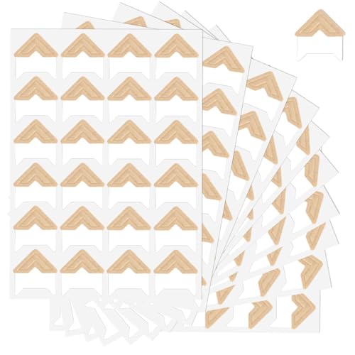 Lunaanda Fotoecken Selbstklebend, 240 Stück Fotoecken Aufkleber für Scrapbook 10 Blatt Foto Klebeecken Sticker Foto Ecken Klebe Fotoecken für Fotoalbum DIY Basteln Scrapbooking (Braun) von Lunaanda