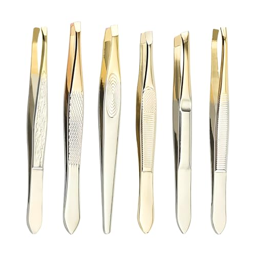 Pinzetten Set, 6-Teilig Pinzette Augenbrauen Zupfen, Haarentfernungspinzette, Zupfpinzette Pinzette, Augenbrauenpinzette Profi, für die Gesichtspflege, zum Zupfen von Augenbrauen, Barthaaren Pinzetten Set, 6-Teilig Pinzette Augenbrauen Zupfen, Haarentfernungspinzette, Zupfpinzette Pinzette, Augenbrauenpinzette Profi, für die Gesichtspflege, zum Zupfen von Augenbrauen, Barthaaren von Lunaanda