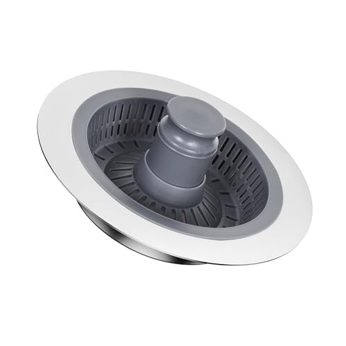 Waschbeckenstöpsel,Küchen Spülbecken Stöpsel,3-in-1 Pop-Up Filter Aus Edelstahl,Abflusssieb Lebensmittelreste Herausfiltern,Universal Abflusssieb Küchenspüle,Tiefe der Spüle>40mm (A) von Lunaanda