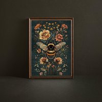 Poster Biene Und Blüten von LunaetNoctua