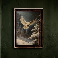 Poster Eule Im Winterwald von LunaetNoctua
