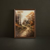 Poster Herbstwald Mit Kleiner Hütte Poster Herbstwald Mit Kleiner Hütte von LunaetNoctua