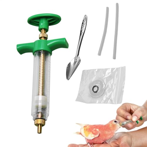 Fütterungsinjektor-Set für Vogelbabys – Sanfte Fütterungsspritze mit flexiblem Schlauch & Löffeln, ideal für & Nagetiere, leicht & handlich | Vogelfutterzubehör, Tierfütterung | Handfütterun von Lunaobrik