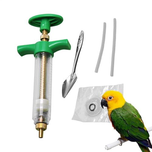 Leichtes Vogelfutterzubehör – Ergonomische Fütterungsspritze mit hygienischem Schlauch & Löffeln, schonend für Tiere, präzise Dosierung | Handfütterungsspritze, Papageienfütterung | Taubenfütterung, H von Lunaobrik