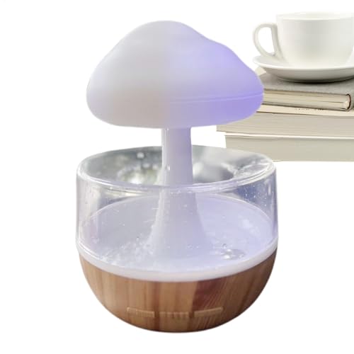 Lunaobrik Regenwolke Luftbefeuchter, Wassertropfen Luftbefeuchter, Pilz Reise Luftbefeuchter 400 ml mit 7 Farben Nachtlicht, Luftbefeuchtung Weiß Rauschen Diffusor, von Lunaobrik
