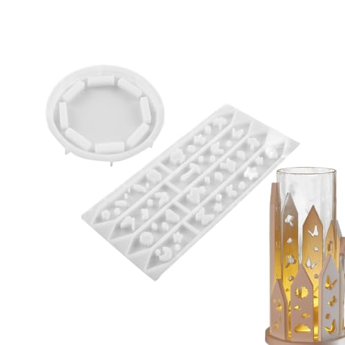 Silikonform für Kerzenhalter – leicht zu lösende Form mit hohlem Herzmuster | Bastelwerkzeug für Harzprojekte, Tischdekoration für Hochzeiten, Kreazion von Lunaobrik