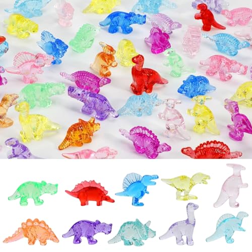 LunarCharm 30 Stück Mini-Dinosaurierfiguren Mini-Tierfiguren zum Verstecken Schatzkiste Spielzeug für Kinder Mini-Dinosaurier aus Kunstharz Partygeschenke Vasenfüller von LunarCharm