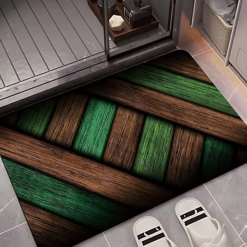 Hyperrealistischer 3D-Holzteppich, Holz-Badematte, Duschmatte, Eingangsmatte für drinnen und draußen, super saugfähig, ultradünn, rutschfest, schnell trocknend, für drinnen und draußen, passt unter Hyperrealistischer 3D-Holzteppich, Holz-Badematte, Duschmatte, Eingangsmatte für drinnen und draußen, super saugfähig, ultradünn, rutschfest, schnell trocknend, für drinnen und draußen, passt unter von LunarCrafters