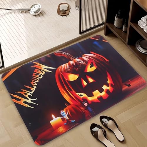 LunarCrafters Halloween-Fußmatte, Halloween-Küchenmatte, Kürbis-Teppich, Eingangsmatte für drinnen und draußen, super saugfähig, ultradünn, rutschfest, schnell trocknend, für drinnen und draußen LunarCrafters Halloween-Fußmatte, Halloween-Küchenmatte, Kürbis-Teppich, Eingangsmatte für drinnen und draußen, super saugfähig, ultradünn, rutschfest, schnell trocknend, für drinnen und draußen von LunarCrafters