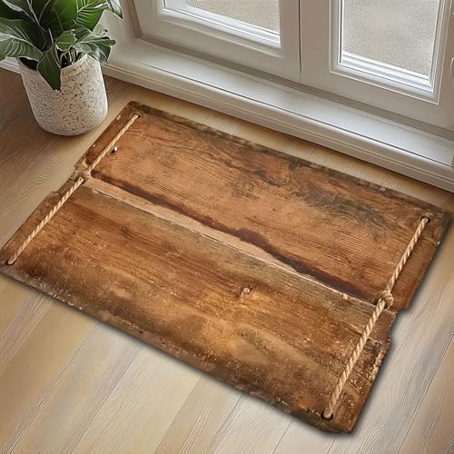 LunarCrafters Holz-Badematte, Holzteppich, Duschmatte, Eingangsmatte für drinnen und draußen, super saugfähig, ultradünn, rutschfest, schnell trocknend, für drinnen und draußen, passt unter die Tür, L LunarCrafters Holz-Badematte, Holzteppich, Duschmatte, Eingangsmatte für drinnen und draußen, super saugfähig, ultradünn, rutschfest, schnell trocknend, für drinnen und draußen, passt unter die Tür, L von LunarCrafters