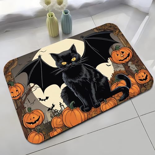 LunarCrafters Kürbis-Teppich, Halloween-Badematte, Horror-Teppich, Eingangsmatte für drinnen und draußen, super saugfähig, ultradünn, rutschfest, schnell trocknend, für drinnen und draußen, passt LunarCrafters Kürbis-Teppich, Halloween-Badematte, Horror-Teppich, Eingangsmatte für drinnen und draußen, super saugfähig, ultradünn, rutschfest, schnell trocknend, für drinnen und draußen, passt von LunarCrafters