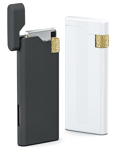 LunarFiery 2 Stück Coole Mini Feuerzeug Pocket Pfeifenfeuerzeug Gas Butan Nachfüllbar mit einstellbarer weicher Flamme Tolle Geschenkidee Metall Modern Schwarz/Weiß LunarFiery 2 Stück Coole Mini Feuerzeug Pocket Pfeifenfeuerzeug Gas Butan Nachfüllbar mit einstellbarer weicher Flamme Tolle Geschenkidee Metall Modern Schwarz/Weiß von LunarFiery