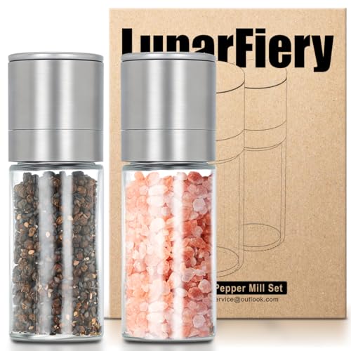 Mini-Salz- und Pfeffermühlen-Set, winzige verstellbare Grobheit Salzstreuer, tragbare kleine Salz- und Pfeffermühlen von LunarFiery
