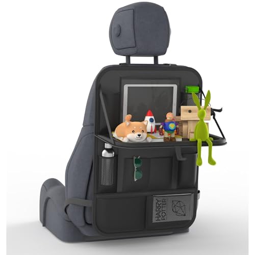 Lunaria Auto-Organizer & Rückenlehnenschutz – XXL 13" Tabletfach, Klapptisch & 11 Taschen für Kinder & lange Autofahrten Sitzschoner (1) von Lunaria