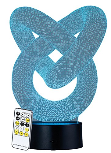 Lunartec 3D LED: 3D-Hologramm-Lampe mit Leuchtmotiv Unendliche Schleife, 7-farbig (LED Lampe, Hologramm Leuchte, Tischleuchte Batterie) von Lunartec