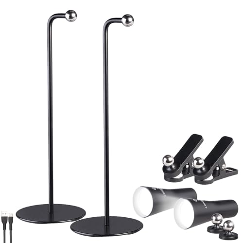 Lunartec Klemmlampe Akku: 2er-Set 4in1-Akku-Tisch-, Wand-, Klemm- & Taschenlampe, 3 Modi,schwarz (Schminklicht, Arbeitsplatzleuchte, LED Tischleuchte Batterie) von Lunartec