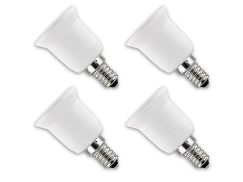 Lunartec Adapter für Glühbirnen: Lampensockel-Adapter E14 auf E27, 4er-Set (Glühbirnenfassungen, Lampenadapter, LED Strahler) von Lunartec