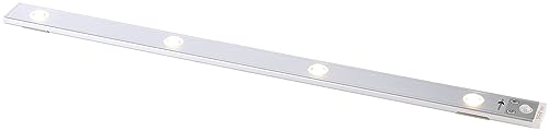 Lunartec Lichtleiste Küche LED: Akku-LED-Unterbauleuchte, CCT, 4 Lichtkegel, 140 lm, Bewegungssensor (LED-Lichtleiste Unterbau flach, Unterbauleuchten LED Akku Magnet, Lampe mit Bewegungsmelder) von Lunartec