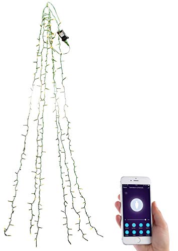 Lunartec Tannenbaumüberwurf: WLAN-Tannenbaum-Überwurf-Lichterkette mit App, 6 Girlanden, 240 LEDs (WLAN Lichterkette Weihnachtsbaum, Lichterkette für den Innenbereich, LED Weihnachtsbaumkerzen) von Lunartec