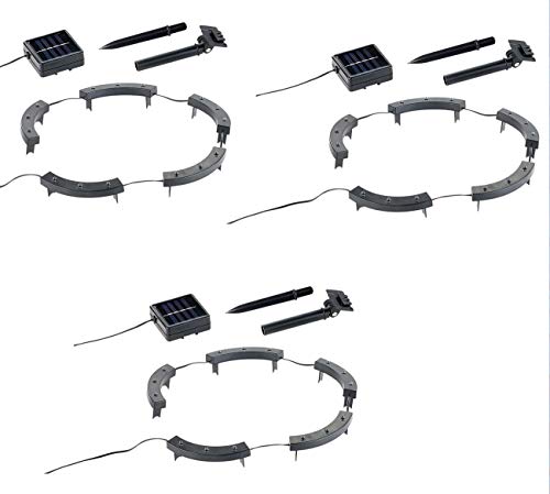 Lunartec Blumen Beleuchtung: Solar-Rundum-Licht f. Blumen, 15 LEDs, Dämmerungssensor, IP44, 3er-Set (Beleuchtung aussen, Blumentopf, Tischleuchten) von Lunartec